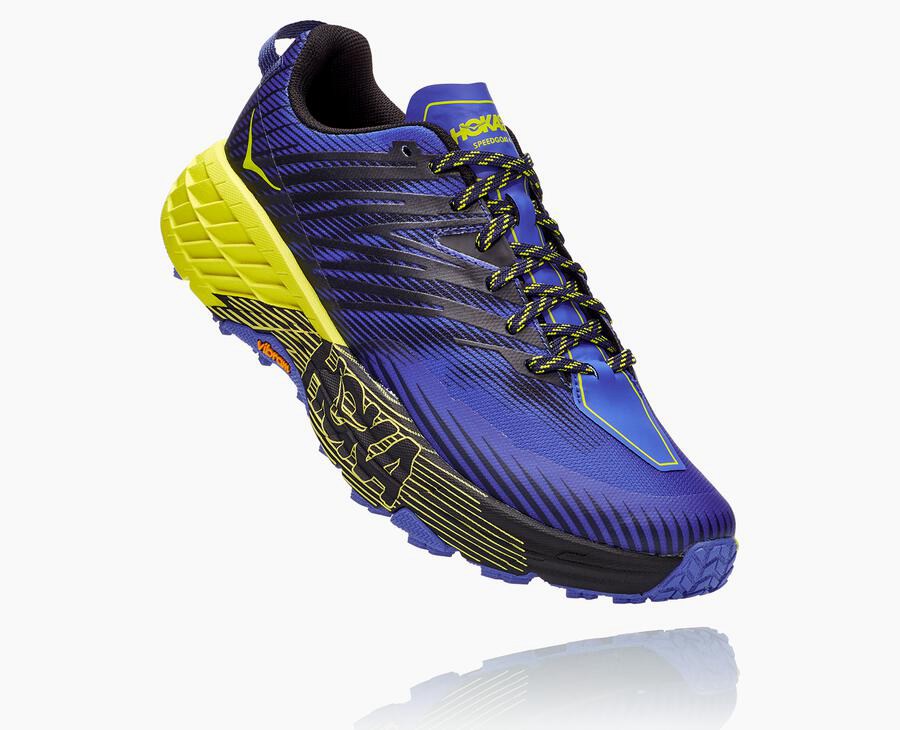 Zapatillas Trail Hoka One One Hombre - Speedgoat 4 - Azules/Verde - HLJ031486